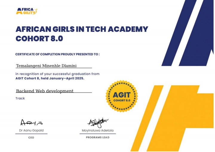 Backend Development Certificate