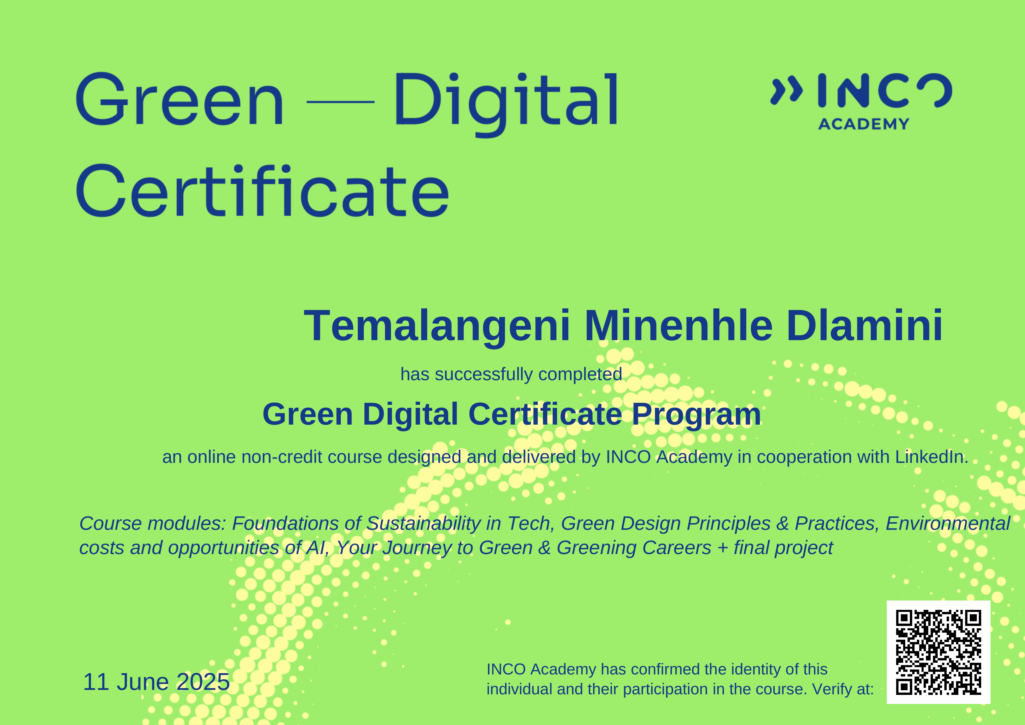 Bachelor Degree Certificate